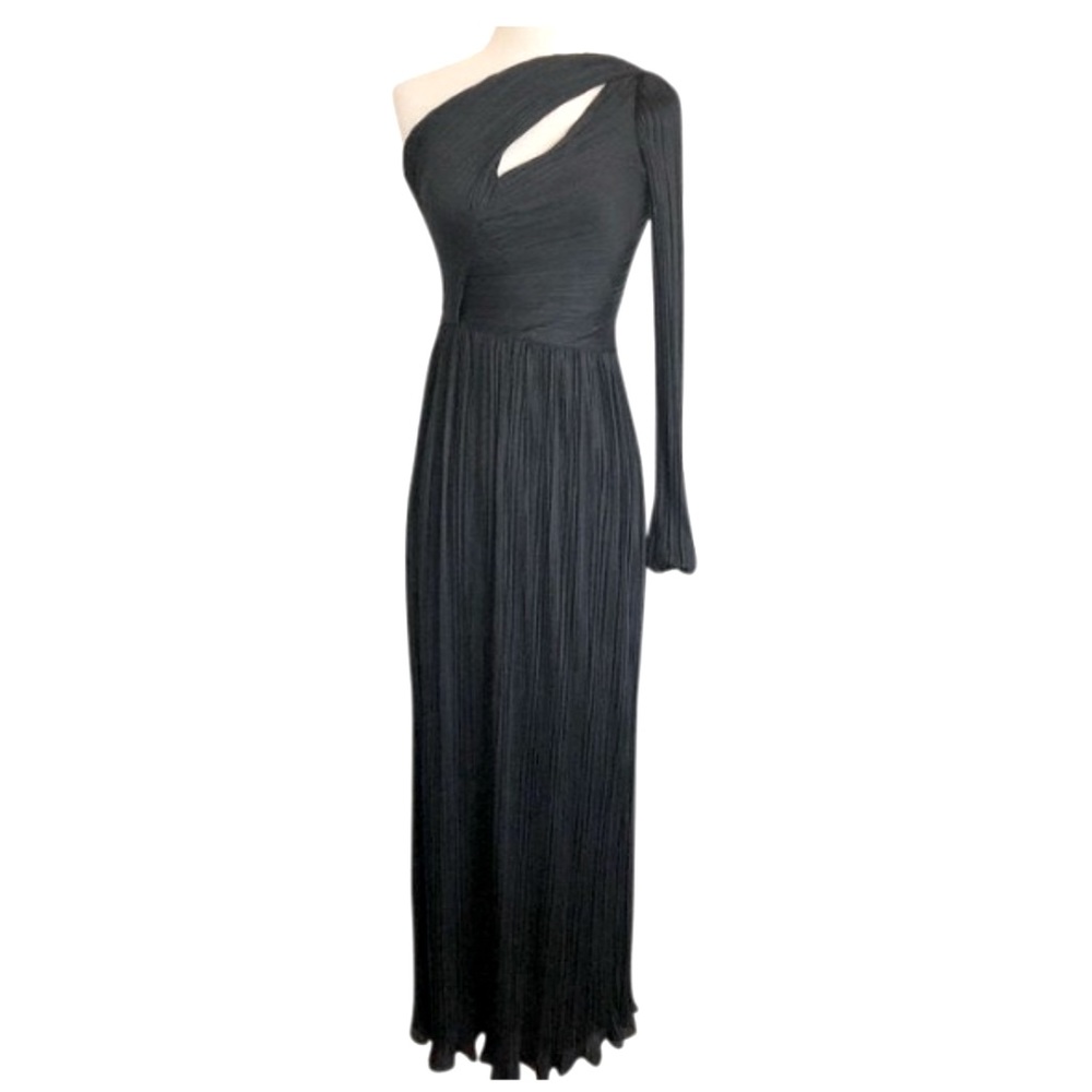 NWT Halston Heritage Black One Shoulder evening gown formal
